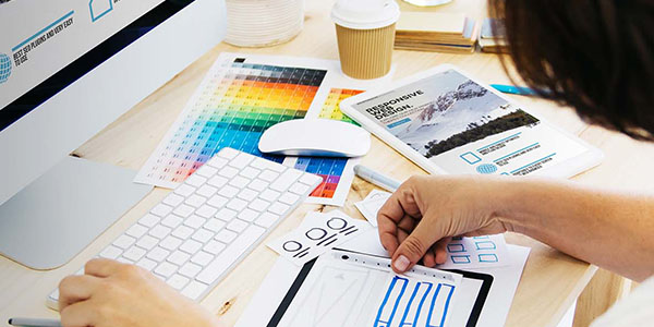 person working on design project